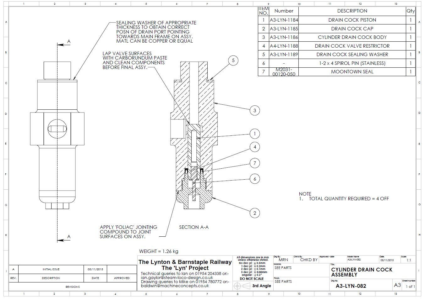 drain valve assy drg